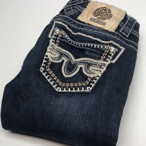 VINTAGE L.A. IDOL PREMIUM SKINNY JEANS 26x28 EMBROIDERED POCKETS & CRYSTALS 💎